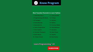 Best YouTube Channels to Learn Python 💯.    | #shorts #python #knowprogram