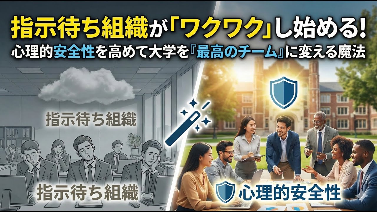 指示待ち組織が「ワクワク」し始める！心理的安全性を高めて大学を『最高のチーム』に変える魔法