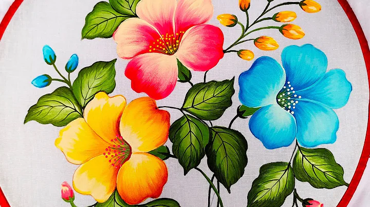 multi colour beautiful flower painting/ Flower painting for beginners @LilyartistFabricworks