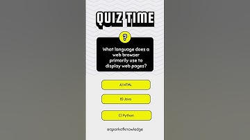 What language does a web browser primary use to display web pages? | Computer science Mcqs/Quiz 2024