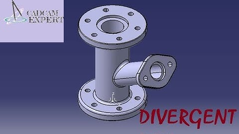 CATIA V5 DIVERGENT PIPE | HOW TO USE RIB TOOL | CATIA PART DESIGN | 3D MODELING FROM 2D SKETCH |