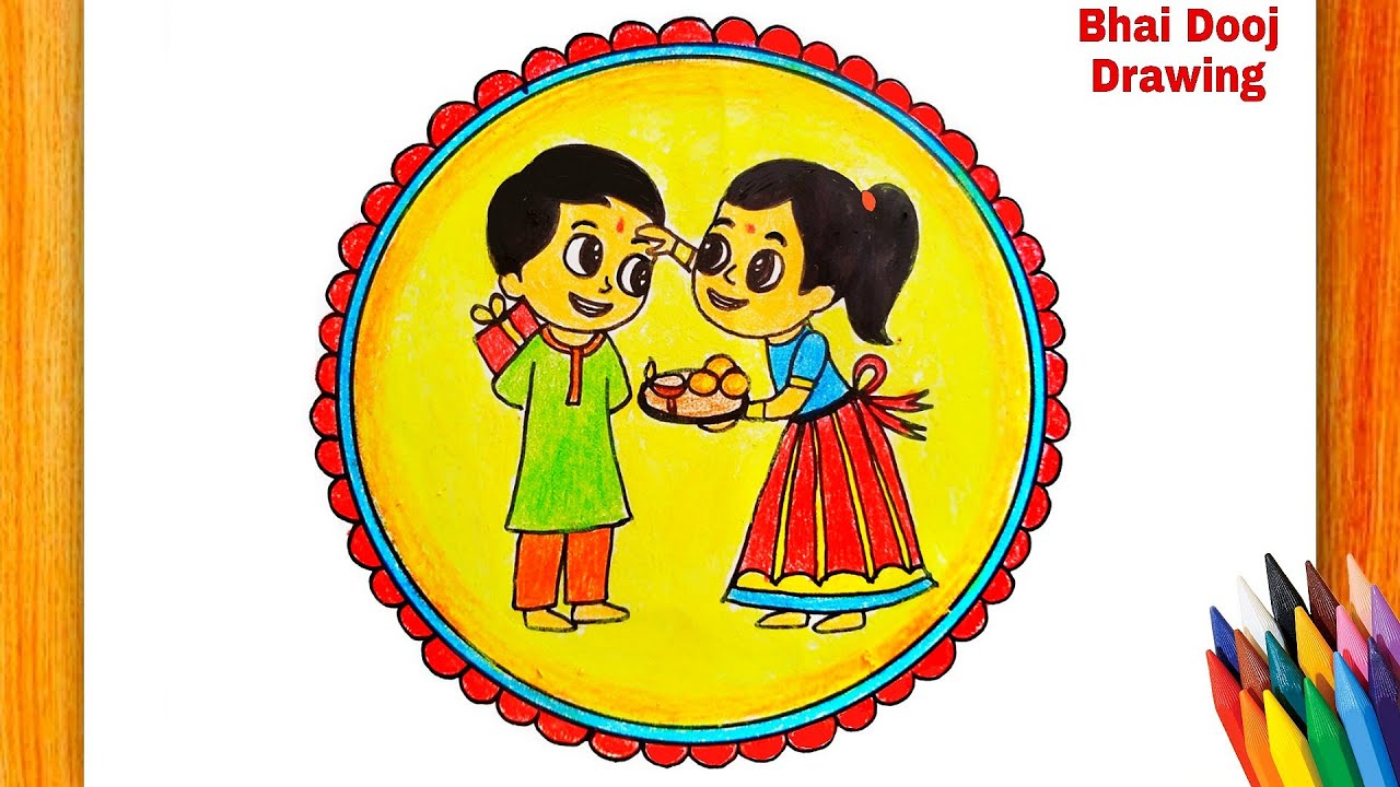 Bhai Dooj Drawinghow To Draw Bhai Dooj Special Scenerybhai Phota