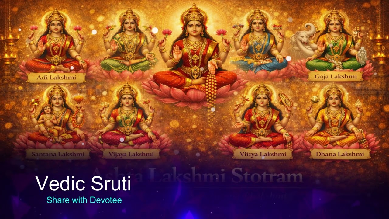 Ashta Lakshmi Stotram | Eight Forms of Goddess Lakshmi | Pure Vedic Chant | Vedic Sruti