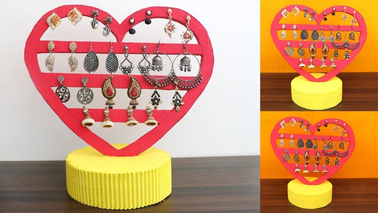 Держатель для сережек своими руками || Органайзер для сережек || Новая идея: лучшее из отходов