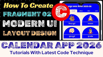 𝐄𝐏 - 𝟐𝟑 | 𝐂𝐚𝐥𝐞𝐧𝐝𝐚𝐫 𝐀𝐩𝐩 𝟐𝟎𝟐𝟔 𝐓𝐮𝐭𝐨𝐫𝐢𝐚𝐥 | How to create button UI Layout Design in Android Studio.
