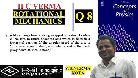H C VERMA | ROTATIONAL MECHANICS | CHAPTER 10 | Q8. A block hangs from a string wrapped on a dis