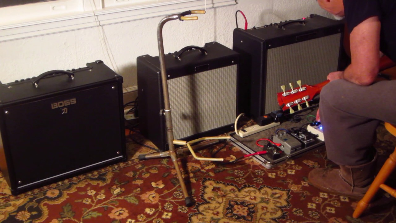 Boss Katana 100, Blues Junior, Hot Rod Deluxe Comparison with Pedals: DLS, Plexi Drive, Blues Driver