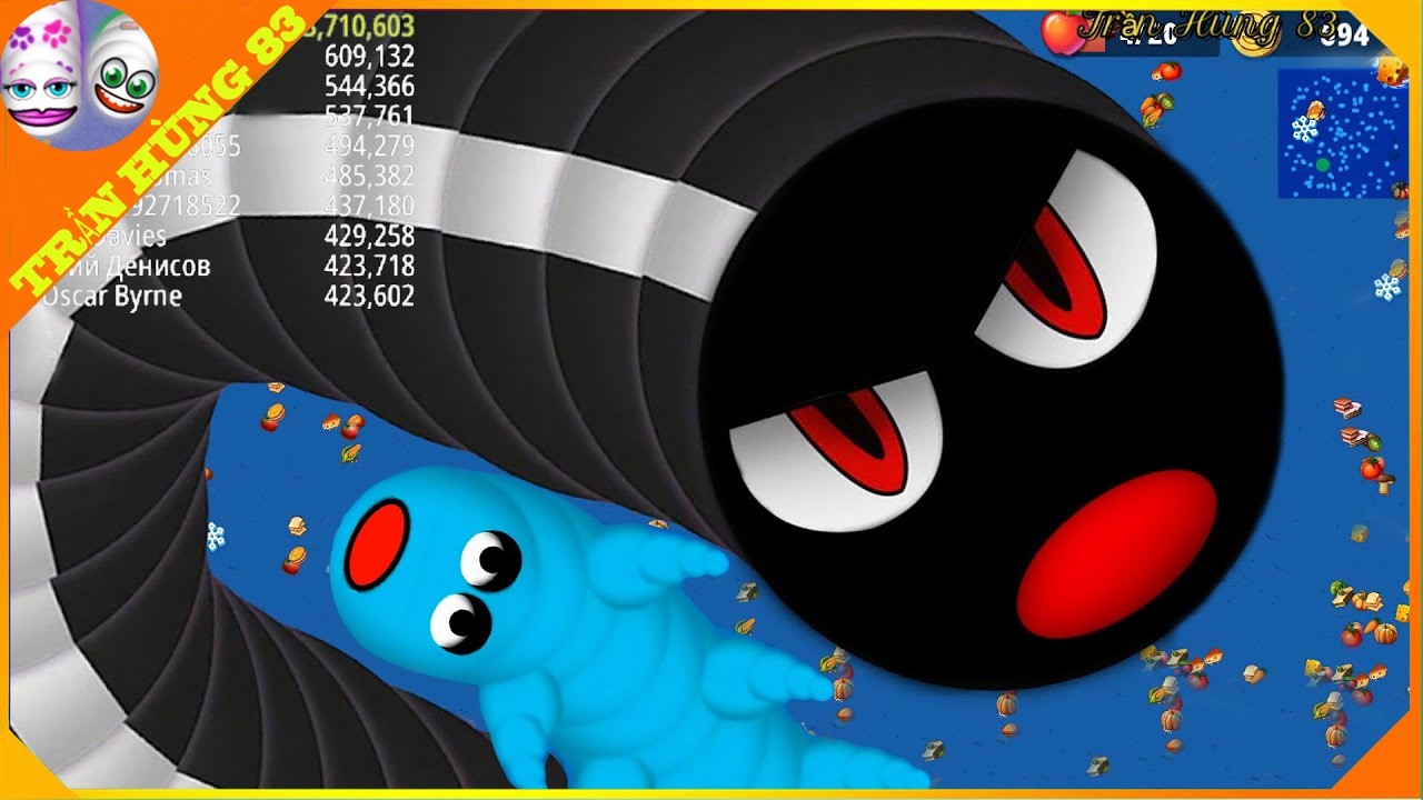 🐍WORMSZONE.IO | GIANT SLITHER SNAKE TOP 01 / Epic Worms Zone Best Gameplay! | Trần Hùng 83