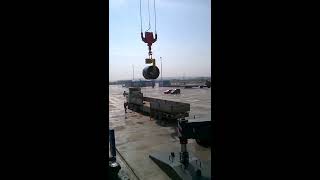 Steel coil handling by LHM 420 with C hook at IC KARASUPORT