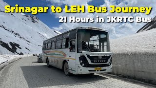 SRINAGAR to LEH Bus Journey | 21 Hour Bus Ride to LADAKH | JKRTC Bus Service #leh #zojila #kargil