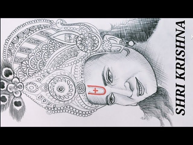 Shree krishna drawing made by me  rhinduism