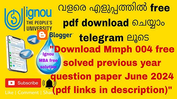 MMPH 004 free solved previous year question paper pdf links in description