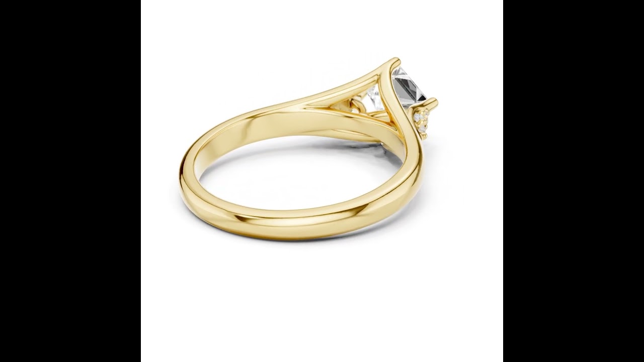 Princess Cut Split-Shank Accent Ring