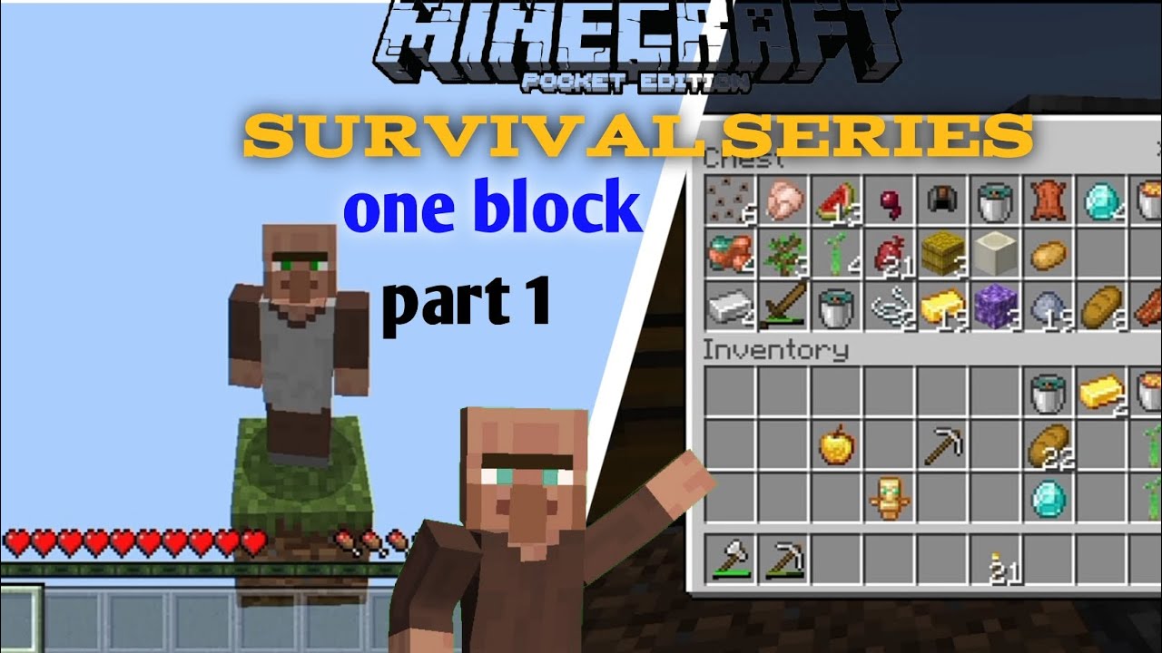i survival series || minecraft pe || one block ||#1 - YouTube