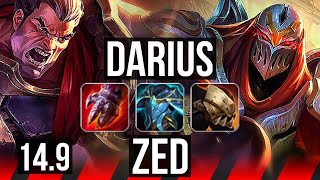 DARIUS vs ZED (TOP) | 14/1/6, 8 solo kills, Legendary, 500+ games | JP Master | 14.9