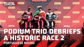 FIRST IMPRESSIONS: Top 3 reacts to a hectic Race 2 🚀 | 2026 #PortugueseWorldSBK 🇵🇹