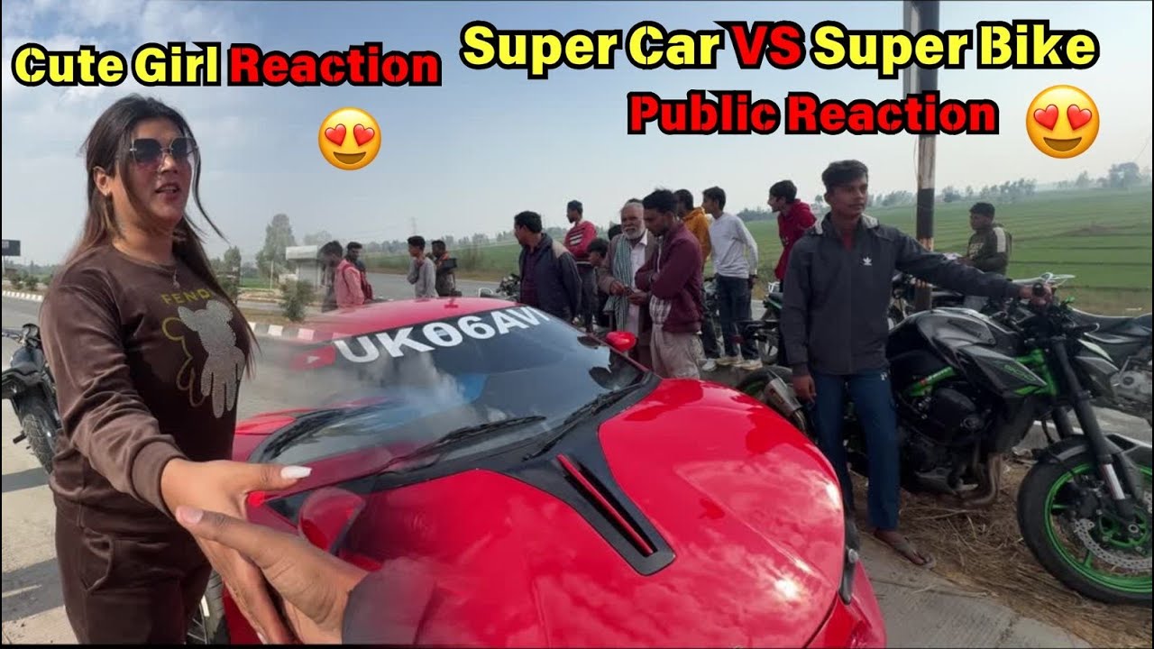 Super Car VS Super Bike Public Reaction 🥰 || Cute Girl Reaction 😍 || UK06AVI