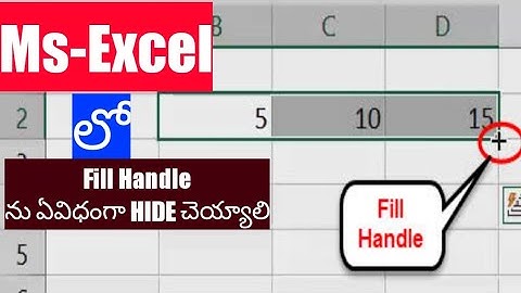 Hide or unhide Fill Handle in Ms-Excel #msexcel #excel #bhavanitutorials