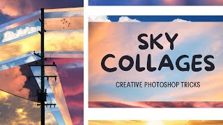 Sky collages: Composite sky photos into different segments to create colourful art with Photoshop. screenshot 3