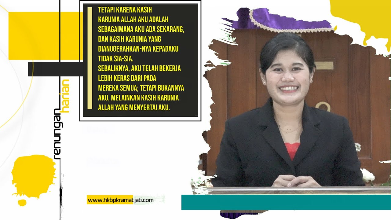 Renungan Harian 💬 I Korintus 15:10 TB | Pdt Lilis F Br. Tambunan, STh MM