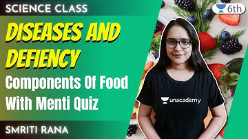 Diseases And Defiency - Components Of Food With Menti Quiz | Science | Unacademy 6th | Smriti Rana