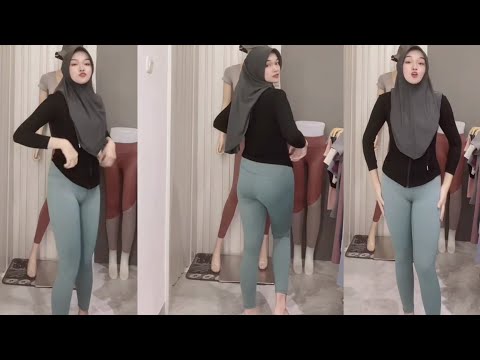 Try On Hijab Style Legging Olah Raga Wanita Gym Senam Zumba Premium