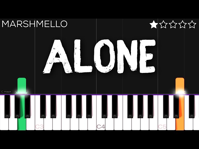 Alone - Marshmello | EASY Piano Tutorial class=