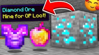 minecraft but ores drop OP items 😱