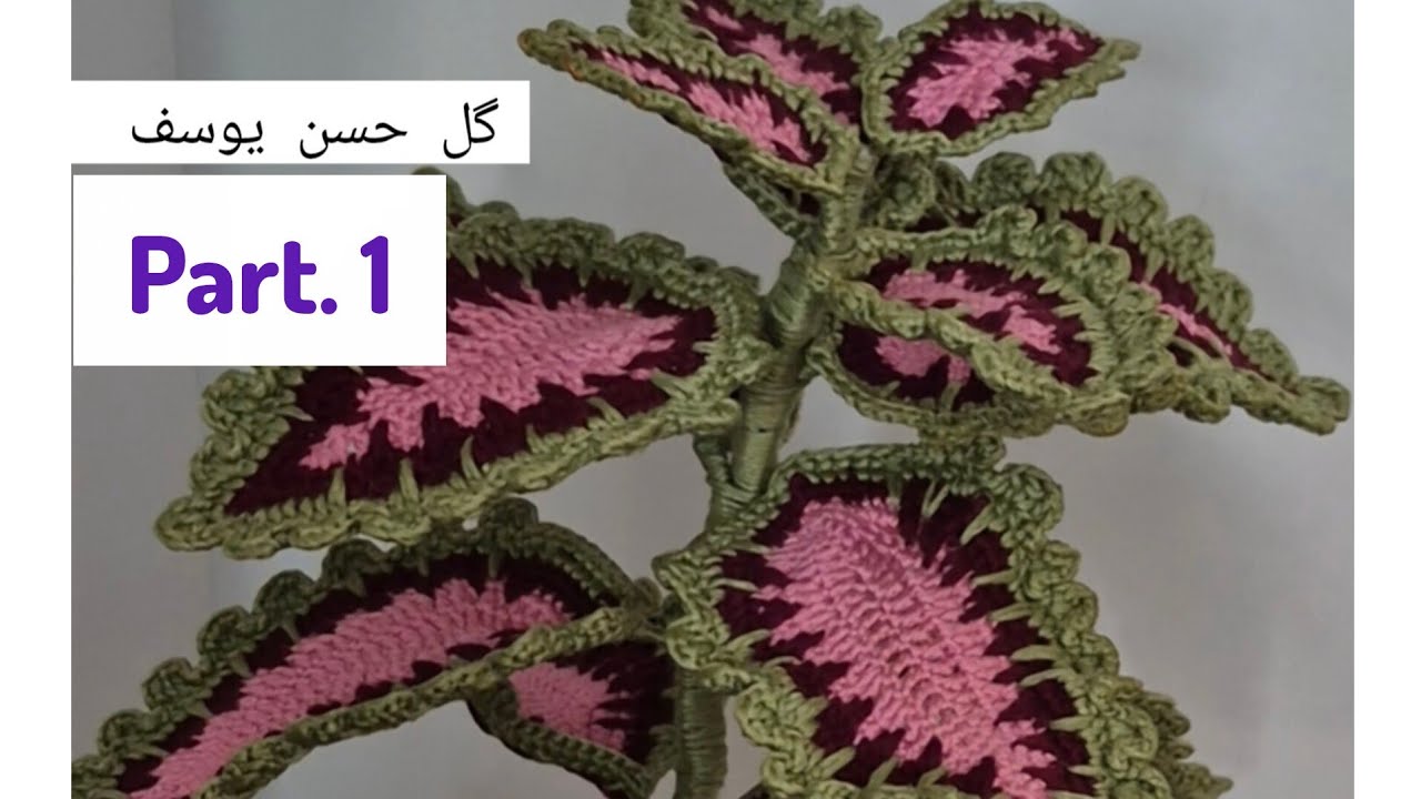 How to Crochet a Coleus Plant  Realistic Yarn Houseplant Tutorialآموزش بافت گل حسن یوسف با قلاب(اول)