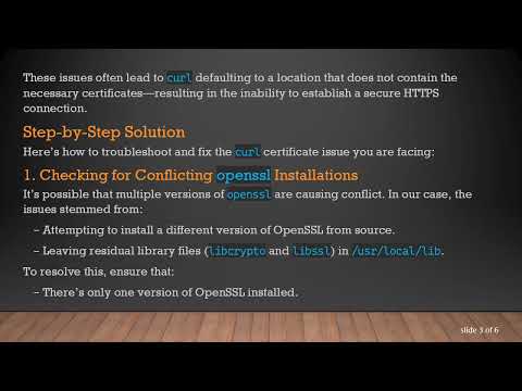 Troubleshooting curl Error: Unable to Get Local Issuer Certificate on CLI
