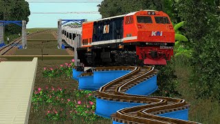Anjlok ga ya !! Kereta Api lewat jembatan goyang #keretaapi #keretaapiindonesia #train screenshot 5