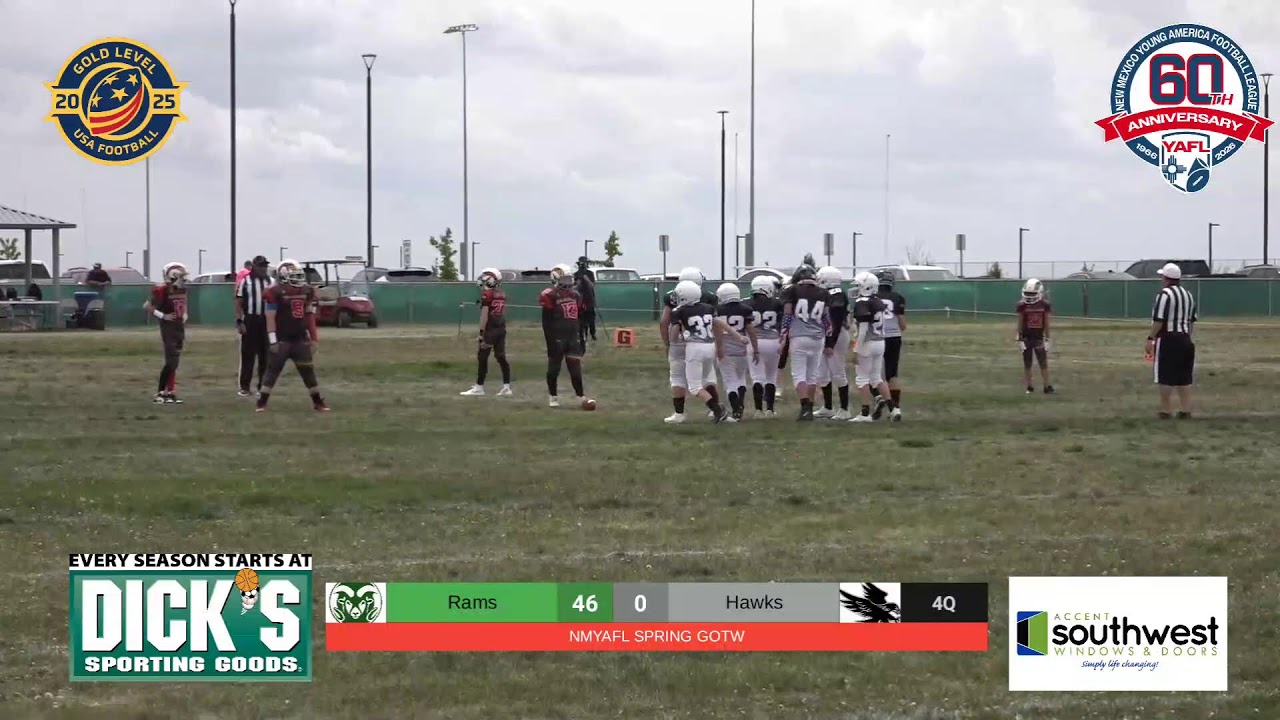NMYAFL SPRING GAME OF THE WEEK 12U Rams vs 12U Hawks - YouTube