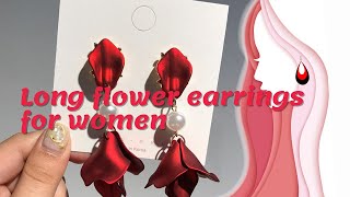 Long flower Pairs Of Floral Statement Earrings For The Romantic Bride party