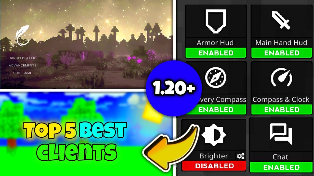 Top 5 Client For Mcpe 1.20+ ( FPS boost ) || Best Lag Fix Client For ...