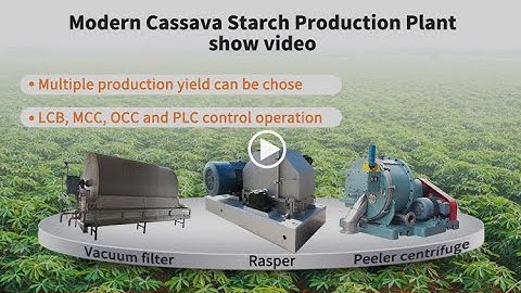 3D animation video cassava/potato starch processing plant to show process of making cassava starch