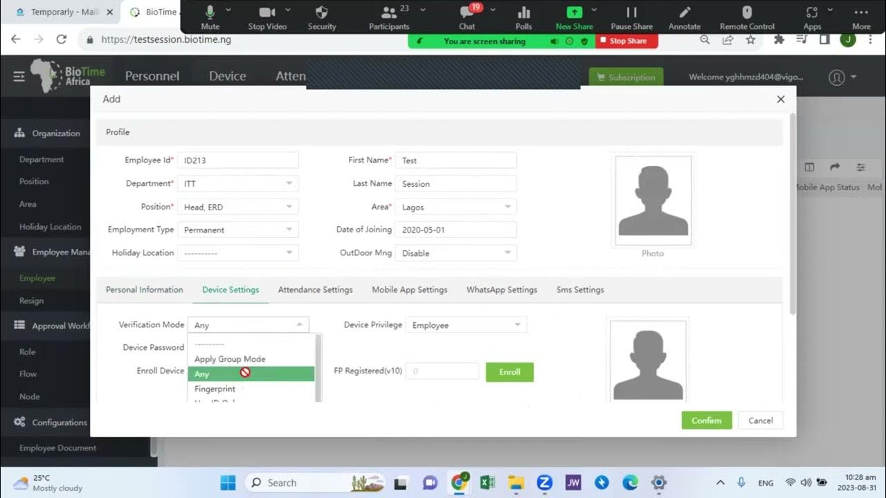 Zk biotime africa how to set employee management youtube
