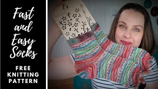 Fast and Easy Socks free knitting pattern | Patons Kroy Sock yarn and KnitCrate yarn | gift knitting