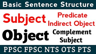 Basic Sentence Structure - Subject, Predicate, Object, Indirect, Object, Subject Complement (FPSC)
