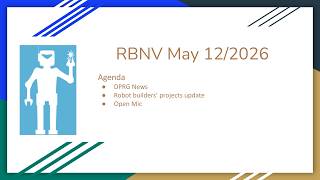 DPRG RBNV - Robot Builders Night Virtual - May 12, 2026