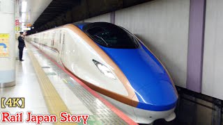E7 & E2 series Shinkansen at Ueno Station, Tokyo, Japan, February 2025
