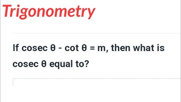 if Cosec(theta)- Cot (theta)= m then what is Cosec( theta) equals to..... | trigonometry tricks