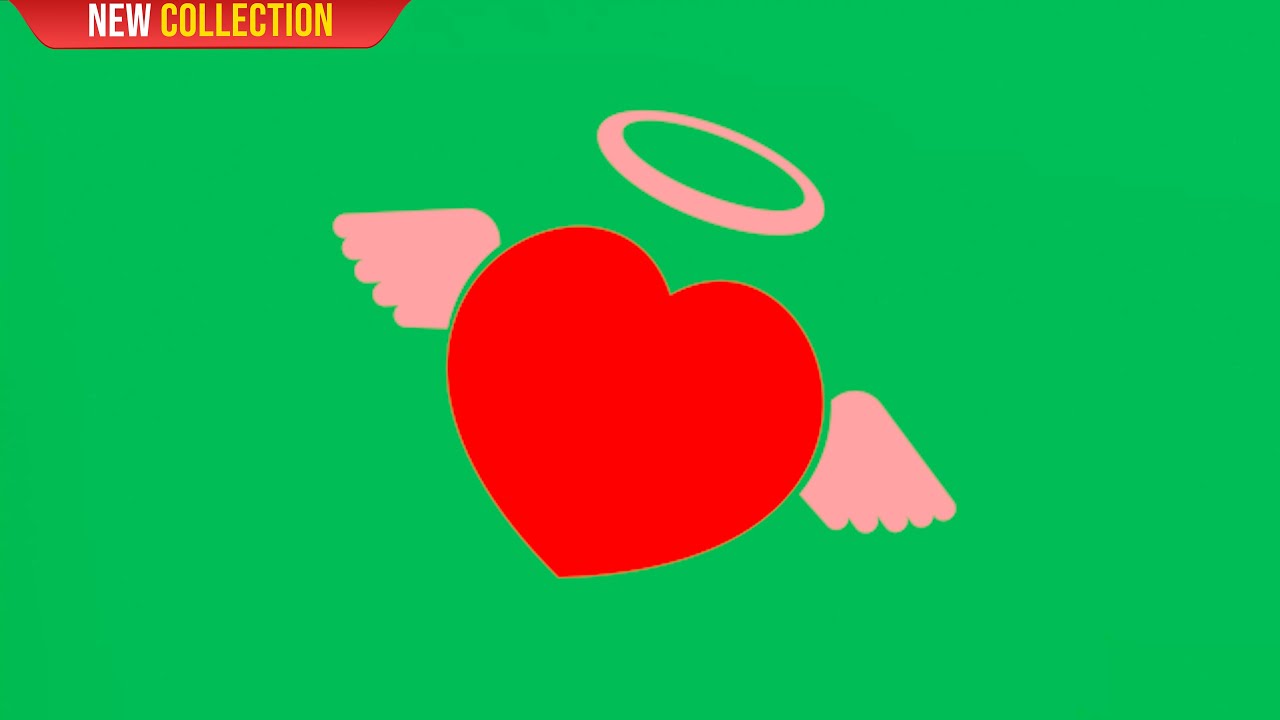 Green Screen Winged Heart Animation | Valentine's Day | 4K | Global Kreators