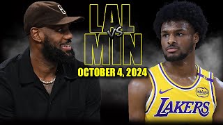 Los Angeles Lakers Vs Minnesota Timberwolves Full Game Highlights - October 4, 2024 Nba Pre-Season