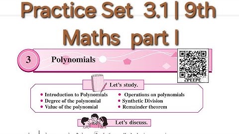 Practice Set 3.1 | L-3 Polynomials | 9th Maths part I Maharashtra board