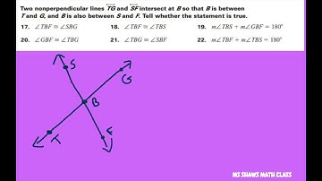 Determine whether the statements are true or false given two intersecting lines