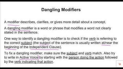 Dangling Modifiers