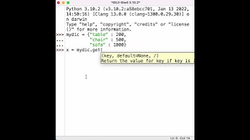 How to return the value of the item with the specified key in dictionary.