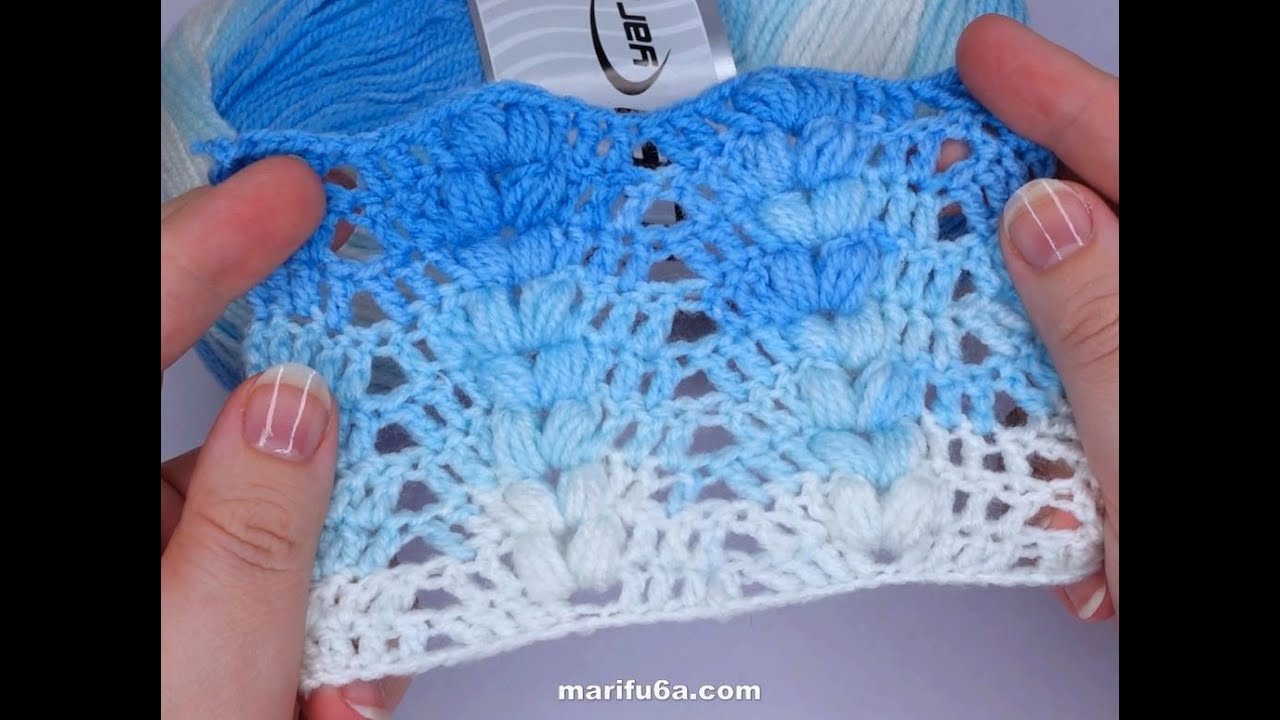 How to crochet puff ripple stitch for beginners - YouTube
