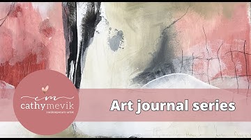 Abstract art with mark making - Art journal page