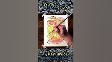 TMF1820 Abstract Face, Original Ink Painting Ray Taylor Art, Making of, how to, process video